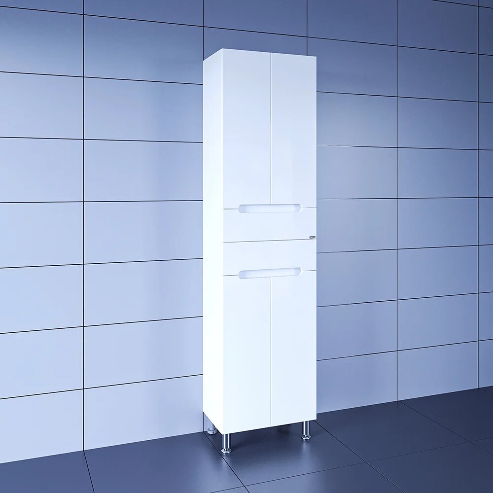 Шкаф-пенал для ванной СаНта Лондон 50 напольный 50 см белый