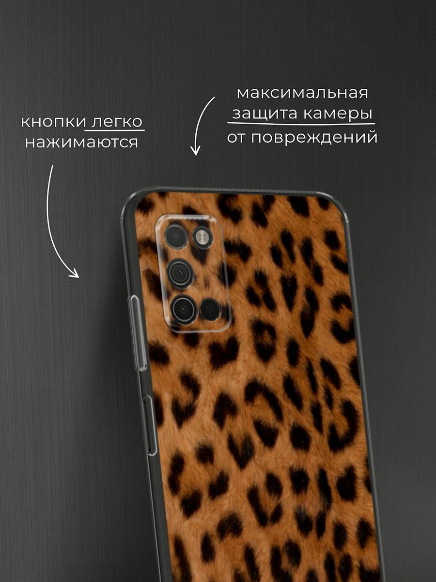 Чехол на Samsung Galaxy A03S / Самсунг Галакси A03S с принтом "Мех леопарда" — фото 1