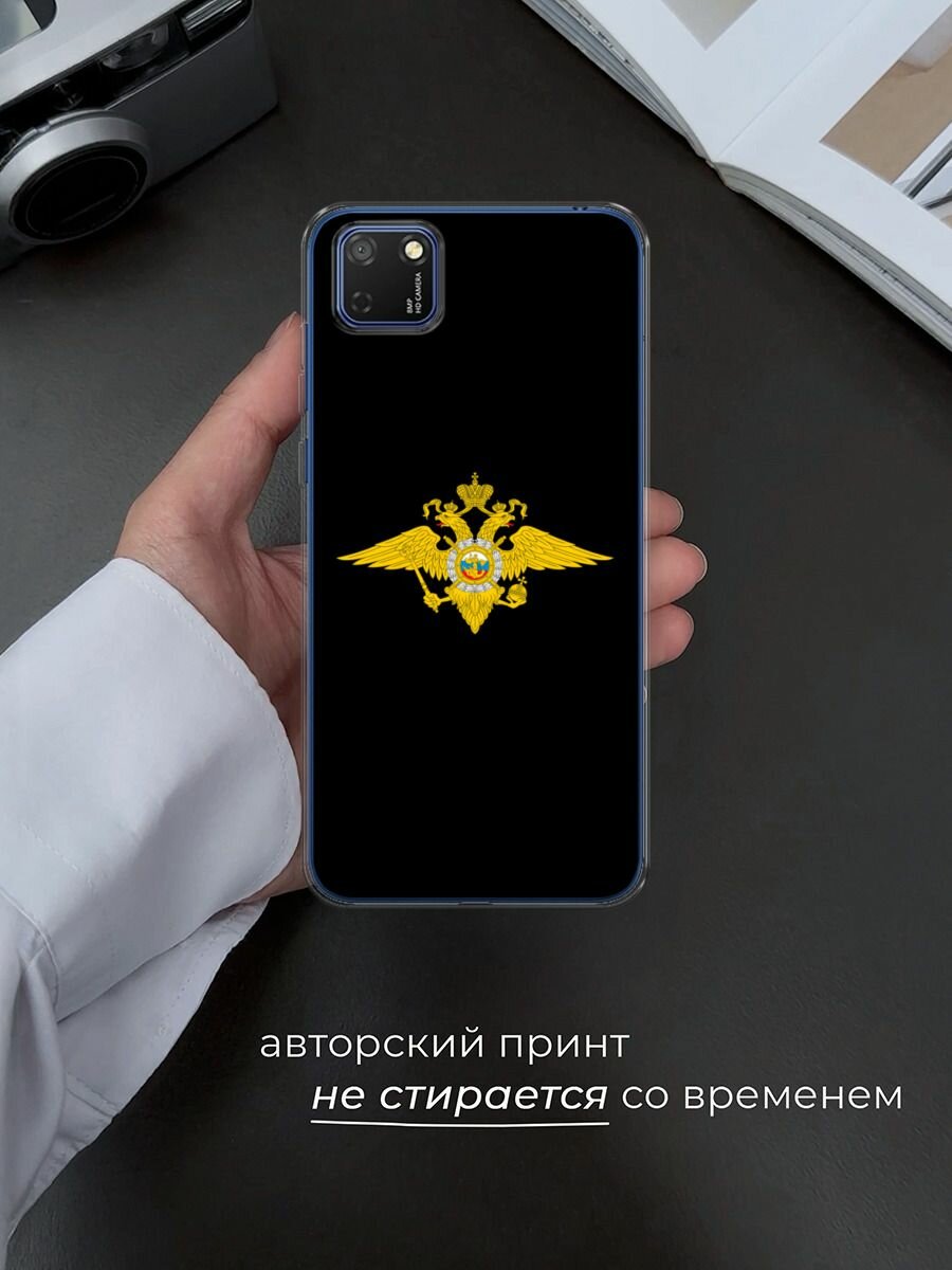 Чехол на Honor 9S/Huawei Y5p / Хонор 9S/Хуавей Y5p с принтом "МВД черный" — фото 1