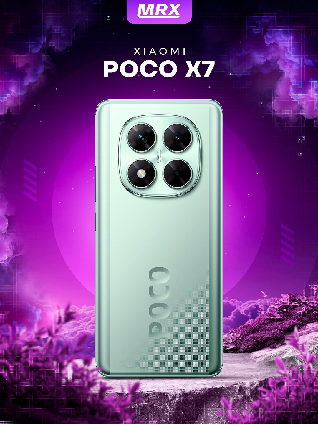Смартфон POCO X7, 5G, 12/512 GB, экран 6.67", стильный Зеленый цвет Green