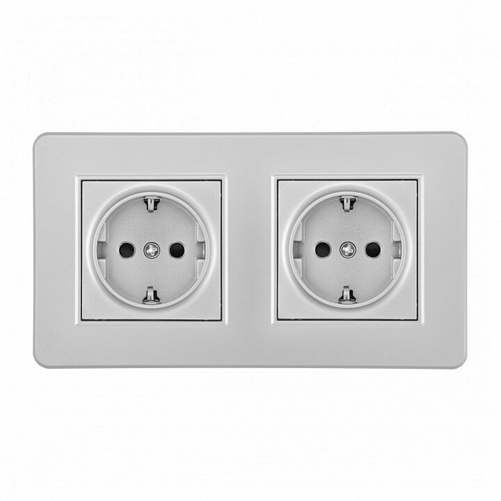 Розетка с заземлением и со шторкой Arte Milano SET16-2 SET16-2-40-1x2 silver