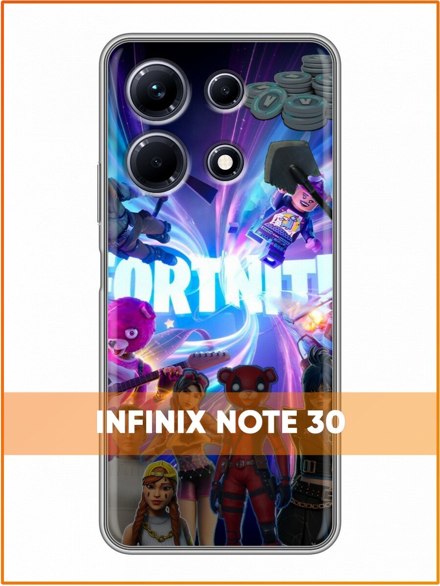 Чехол для Infinix Note 30 4G с принтом для мальчиков Фортнайт (Инфиникс Нот 30 4G)