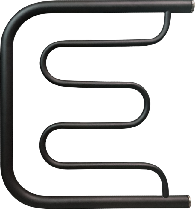 Водяной полотенцесушитель Indigo 50х50 см, черный муар - фото №1