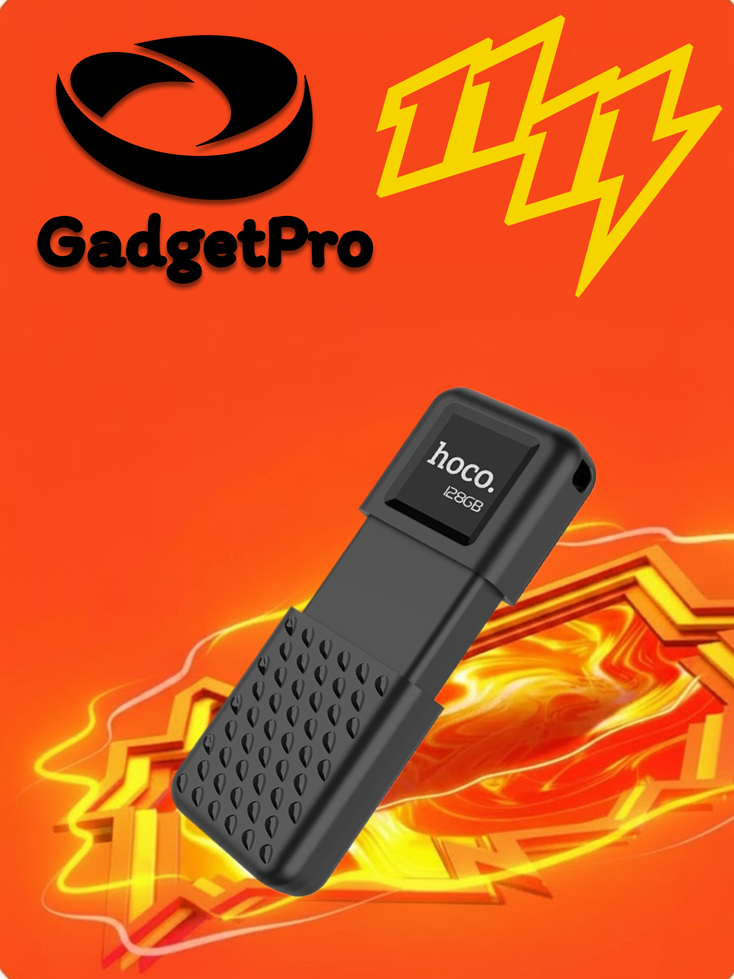 Флешка Hoco UD6 Intelligent 128 ГБ USB 2.0, компактная, черная, защита данных