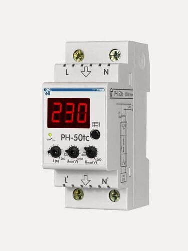 Изображение товара Реле напряжения РН-50tc Новатек-Электро 220В 50А 11 кВт 1 фаза