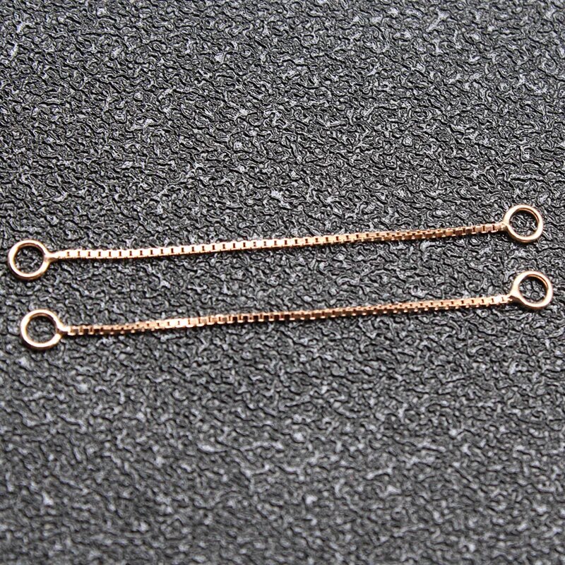 Цепочки для серег из серебра 925, Rose gold, 2 шт.