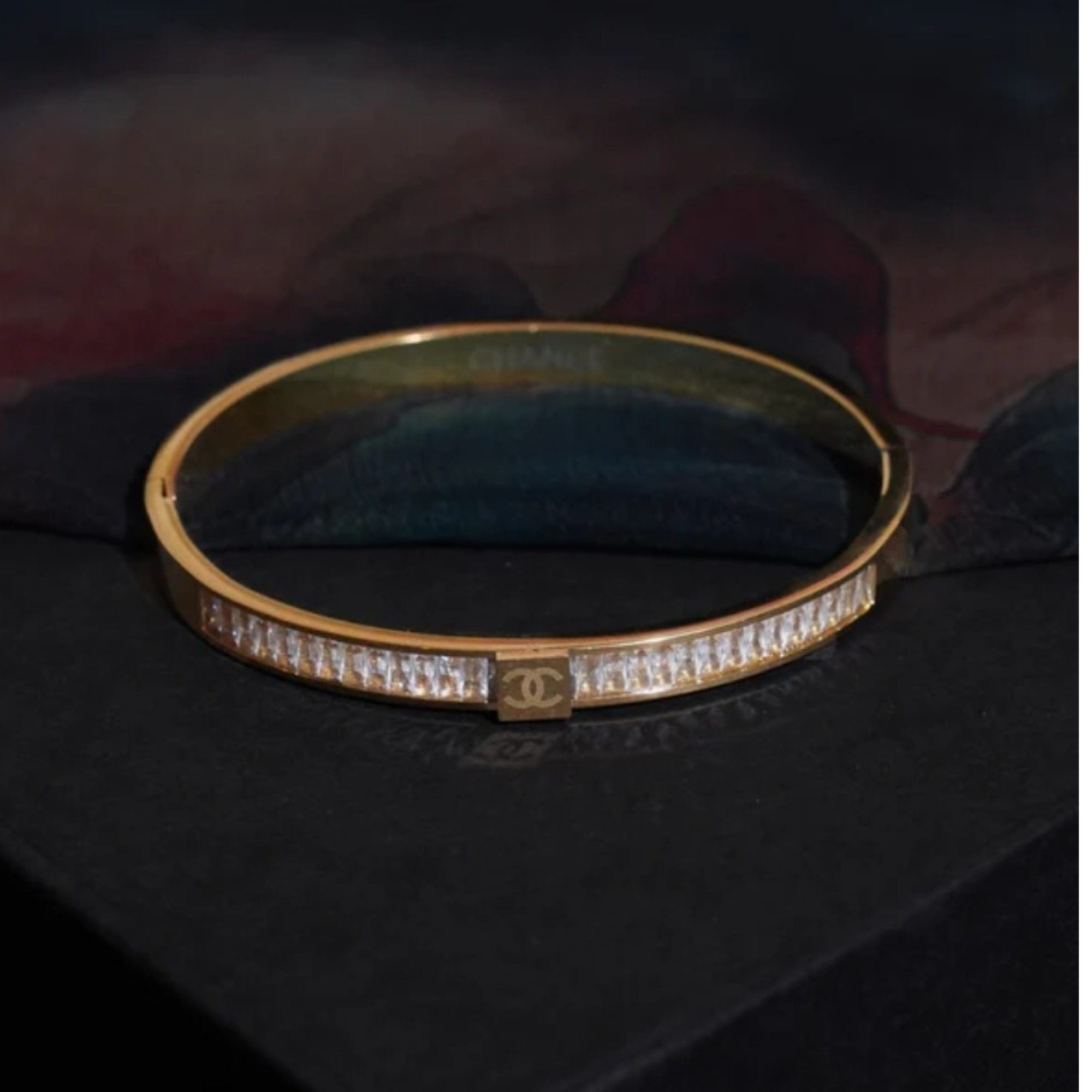 Моносерьга Chanel, аквамарин, golden — фото 1