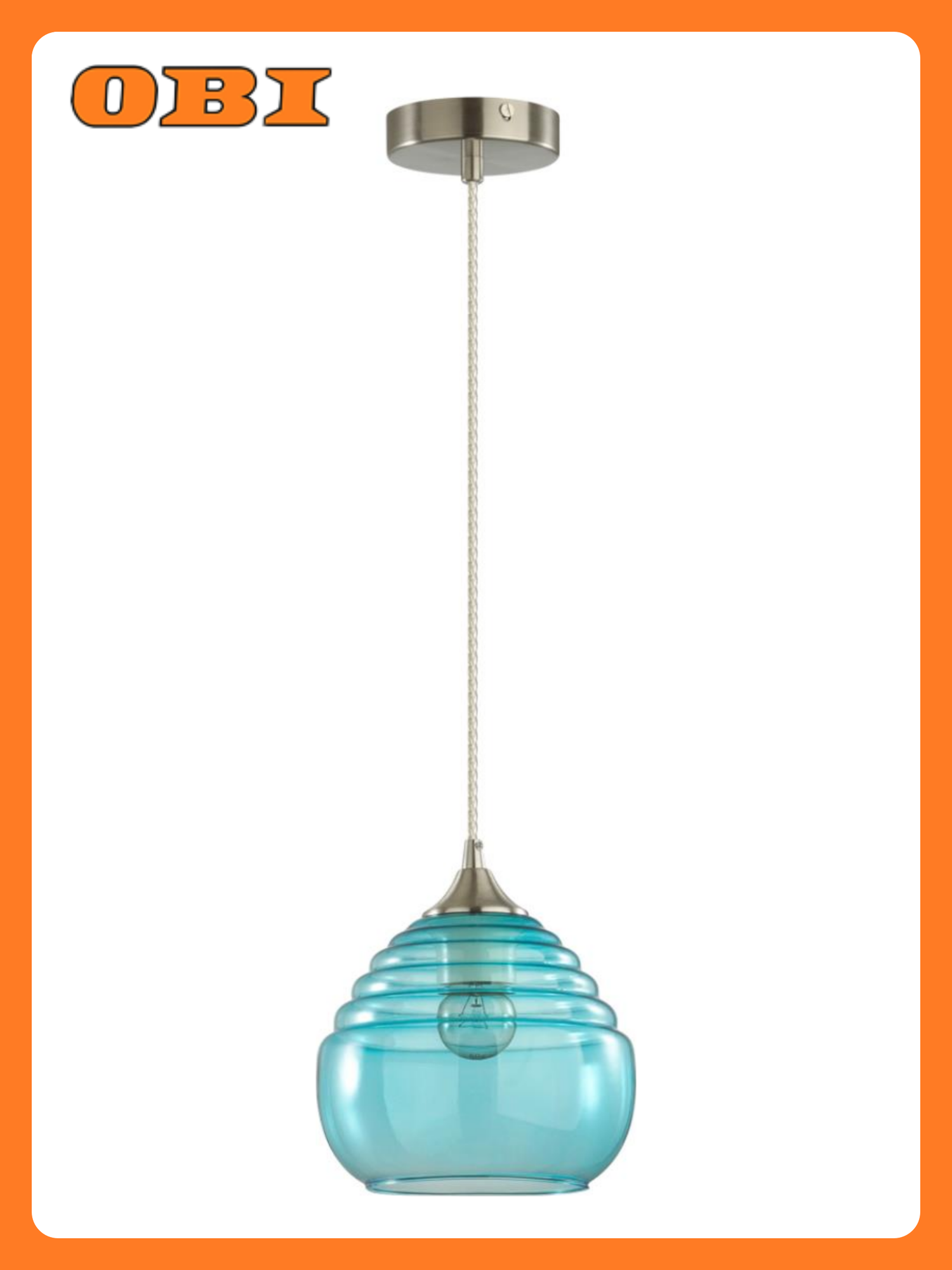 Подвес Lumion Lester E27 60Вт IP20 металл стекло голубой 18х18х21 см