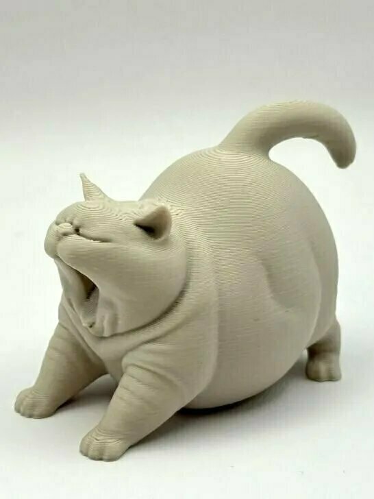 Милая кошка, зевающая, 3D-печатная декорация в виде животного
