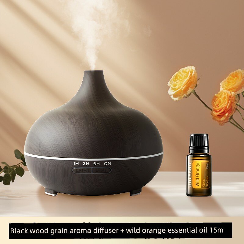 Диффузор DoTERRA с маслом дикого апельсина, черная деревянная текстура, очиститель воздуха
