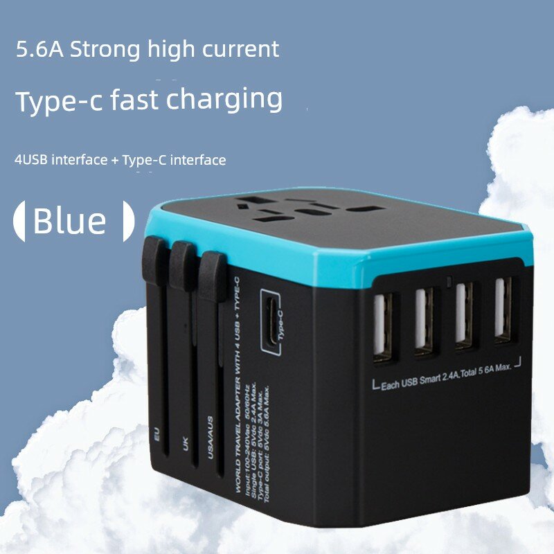 4 порта USB быстрая зарядка Type C мульти адаптер вилка универсальная Европа США Австралия портативное зарядное