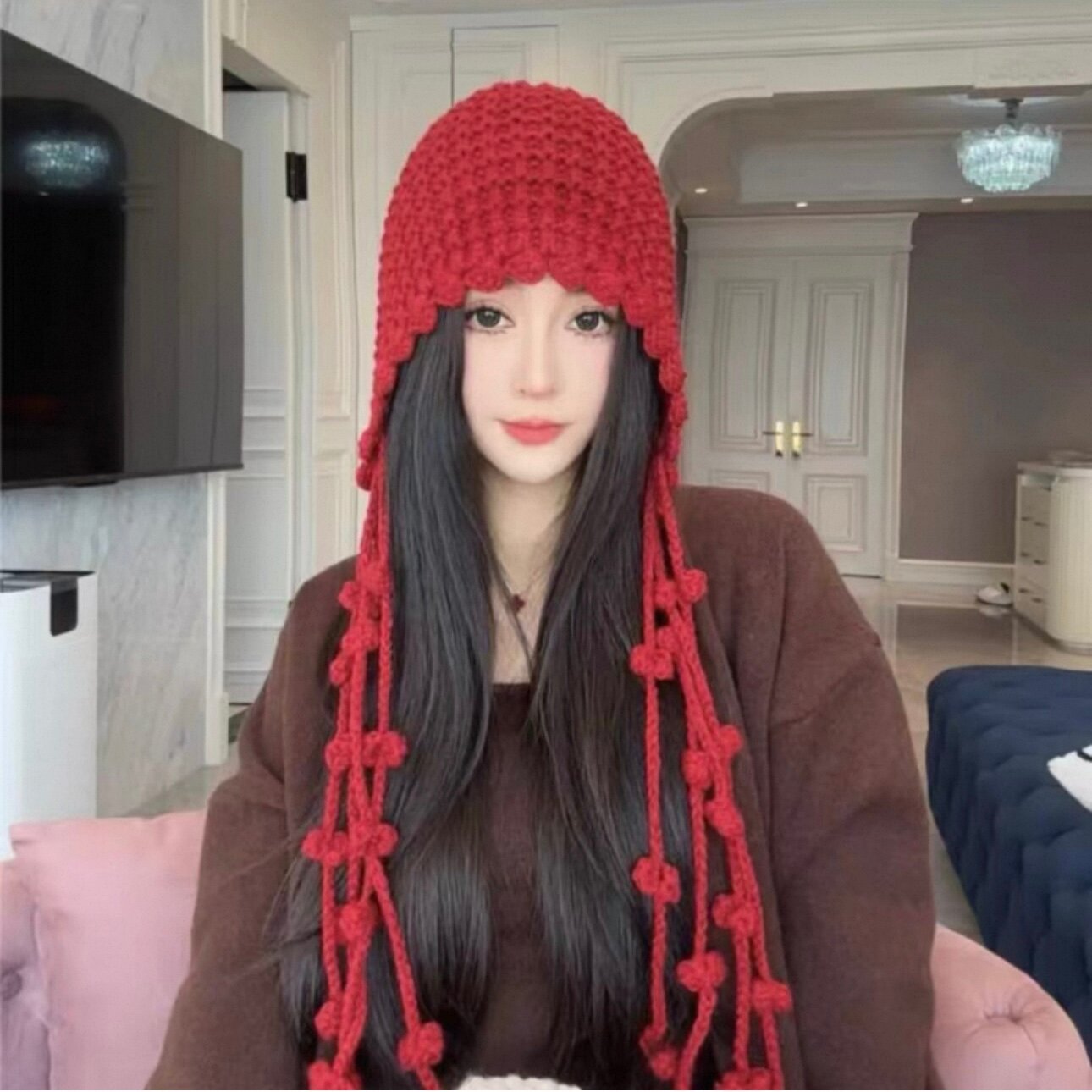 Капор  для женщин, размер 55-59, красный — фото 1