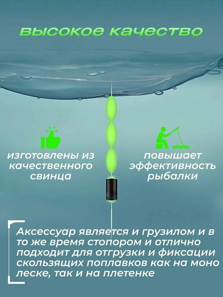 Грузило ленточное на силиконовом стопоре, 1,5 гр, 10 шт в комплекте — фото 1