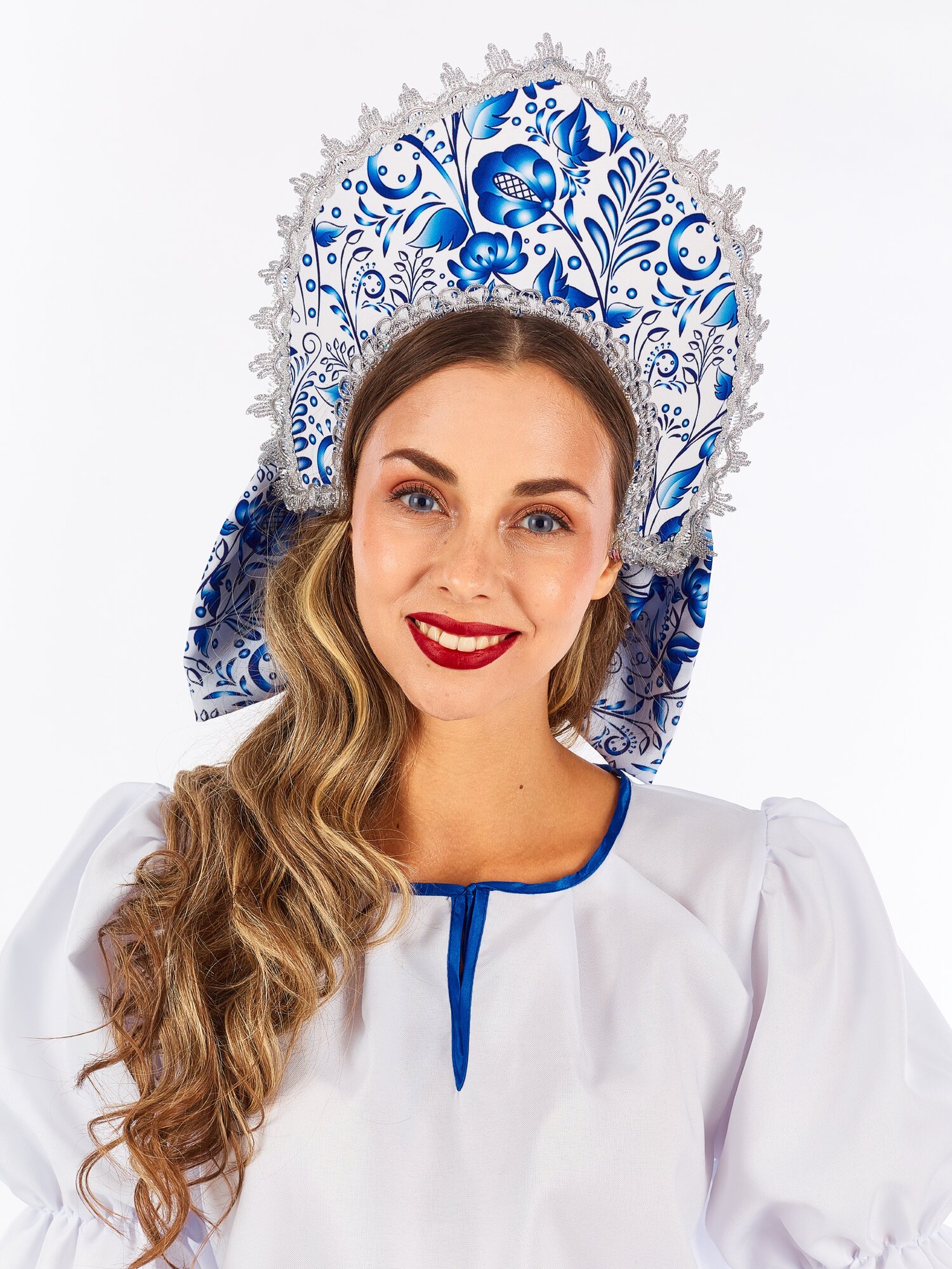 Кокошник русский народный Снегурочка Гжель