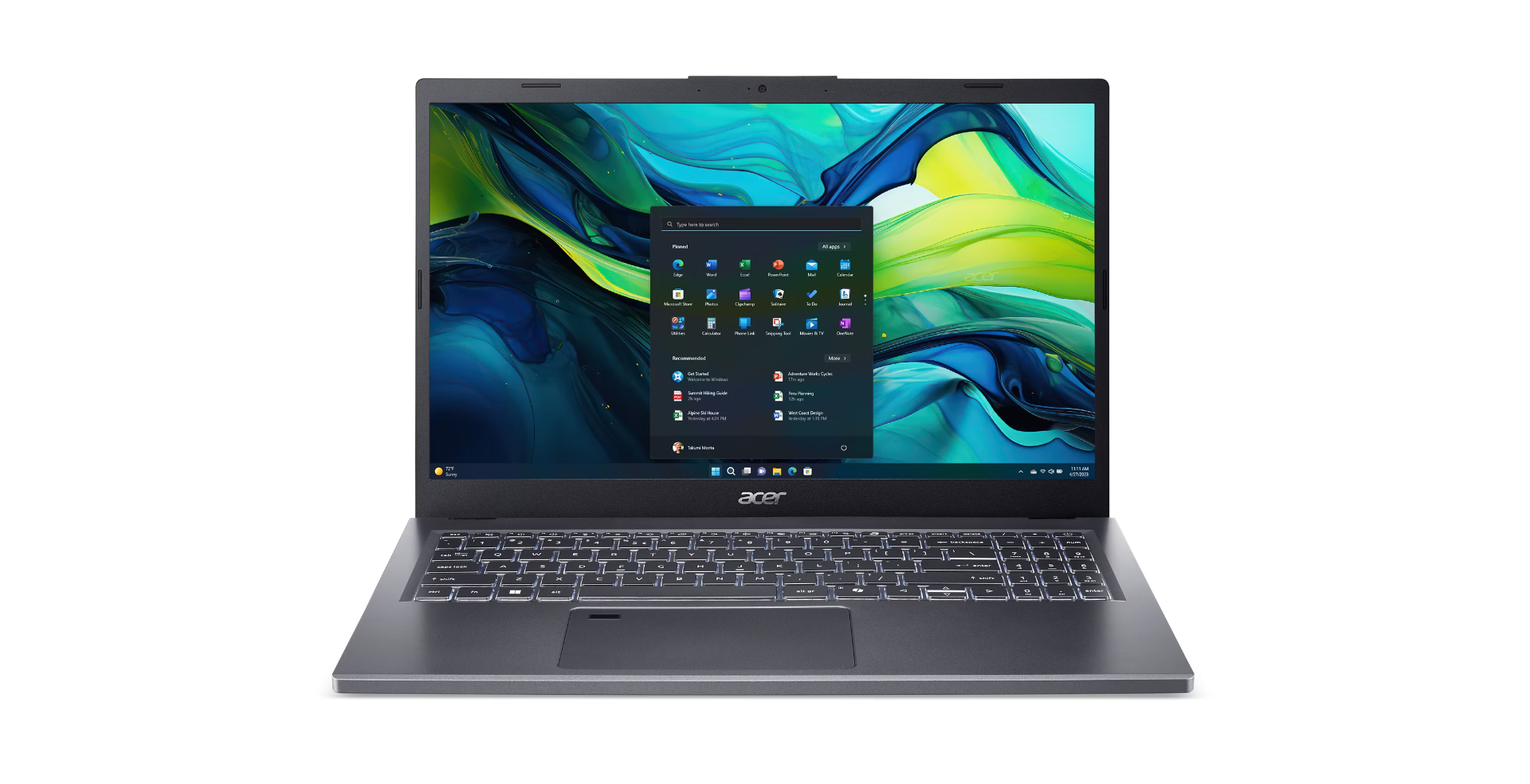 Ноутбук Acer A15 – Core i9-13900H, 15.6" Full HD IPS, 16 ГБ RAM, 512 ГБ SSD, Backlit, Fingerprint, Steel Gray