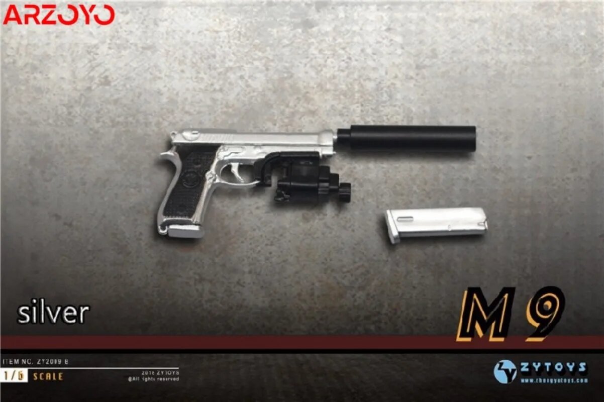 Модель пистолетов ZYTOYS ZY2009 1/6 ZY2009B sliver