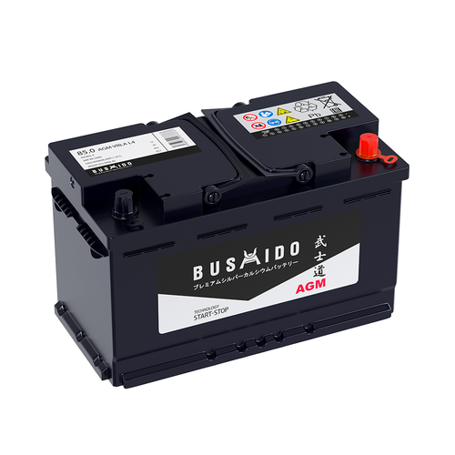 Автомобильный аккумулятор BUSHIDO AGM 85Ah 850A L4 обратная полярность ДхШхВ 315х175х190мм 35850₽