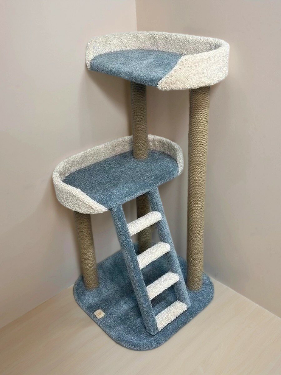 Игровой комплекс когтеточка Моя Котя "Кисельные берега" цвет бежево-белый