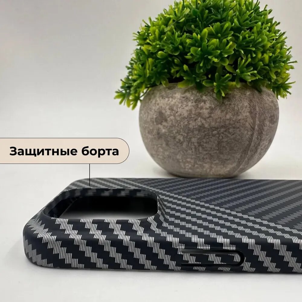 Чехол с карбоновой текстурой, совместимый с, для iPhone 15 Pro — фото 1