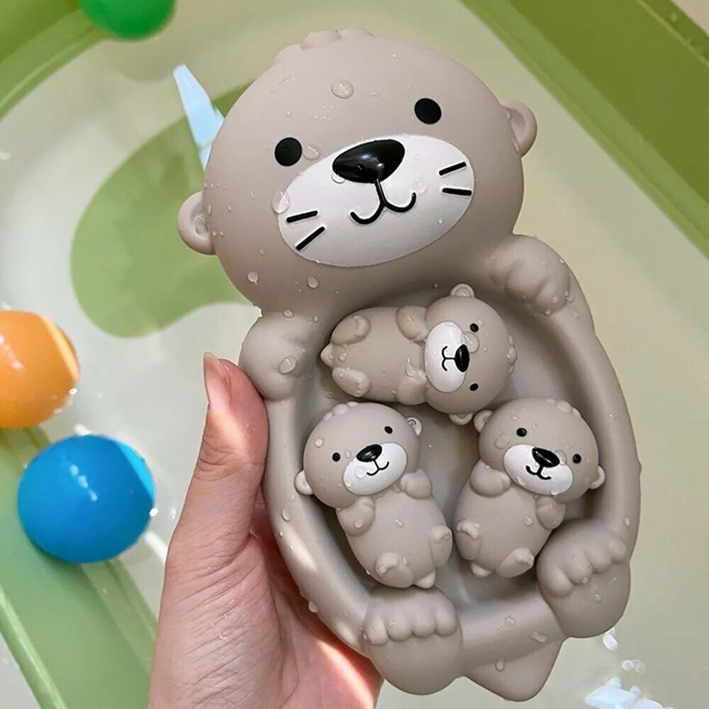 Игрушка для ванной в форме забавной выдры, развивающая игрушка из натурального материала для детей и повседневных игр