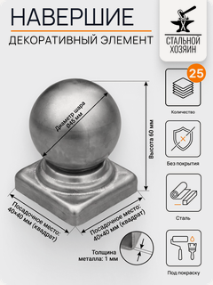 Изображение товара 25 шт. Заглушка для профильной трубы 40х40 мм