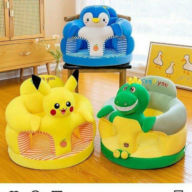 Детское кресло для малышей в форме животных, сидушка, плюшевый стул с поддержкой, желтый кролик