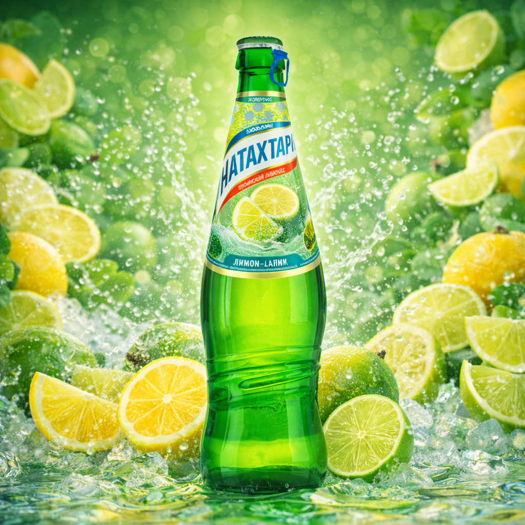 Газированный напиток Натахтари "Лимон-лайм", газированный, 0,5л