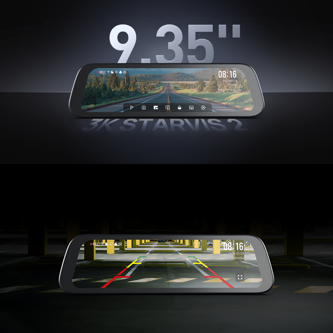 Видеорегистратор автомобильный Xiaomi 70mai Dash Cam S500 3K + Задняя камера в комплекте (EU, черный)