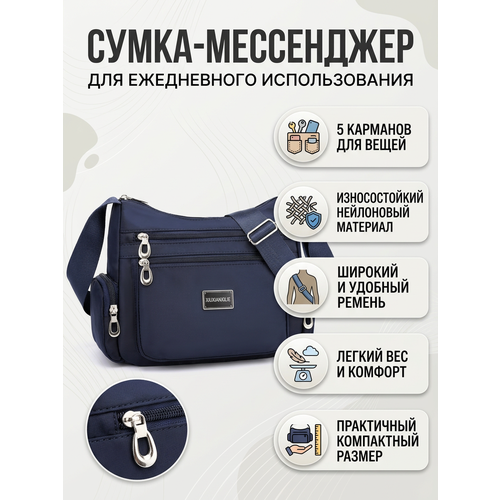 Сумка кросс-боди Porfetto, фактура матовая, синий