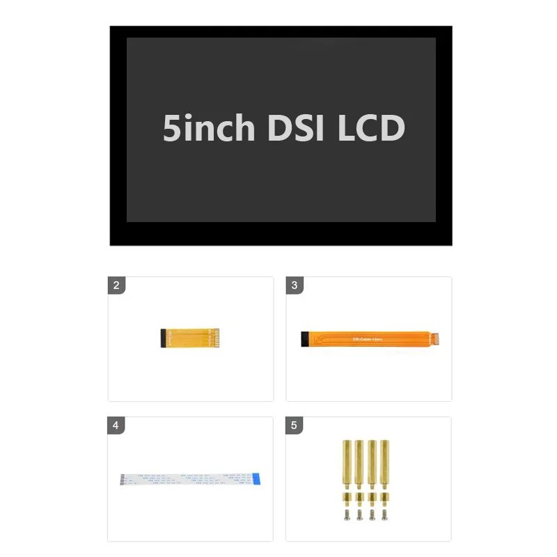 5-дюймовый сенсорный модуль DSI LCD 800x480 для Raspberry Pi