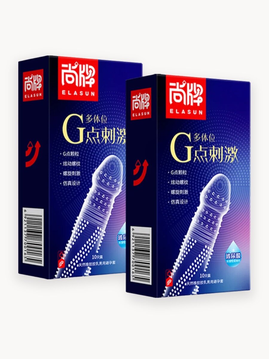Презервативы Elasun ультратонкие, с усиками, с пупырышками, стимулирующие точку G, со смазкой 20 шт./упак.