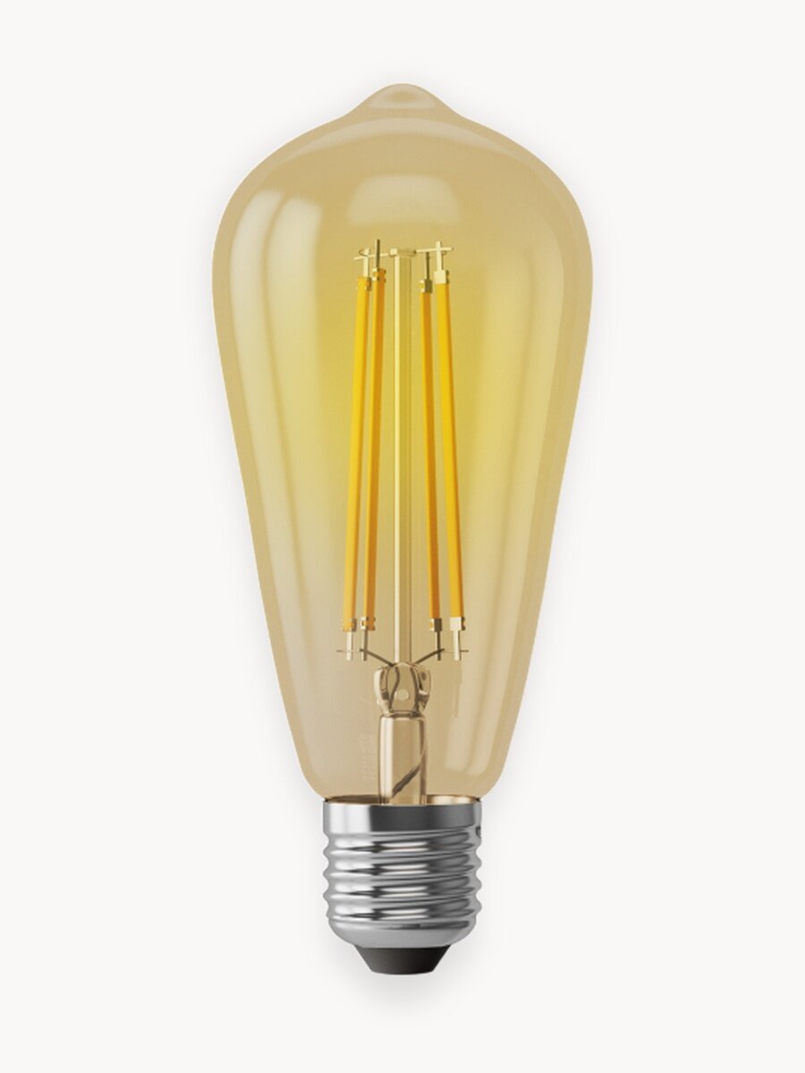 Светодиодная лампочка Е27 в стиле лофт форма груша 6W теплый свет Voltega Loft 2800К 1 штука