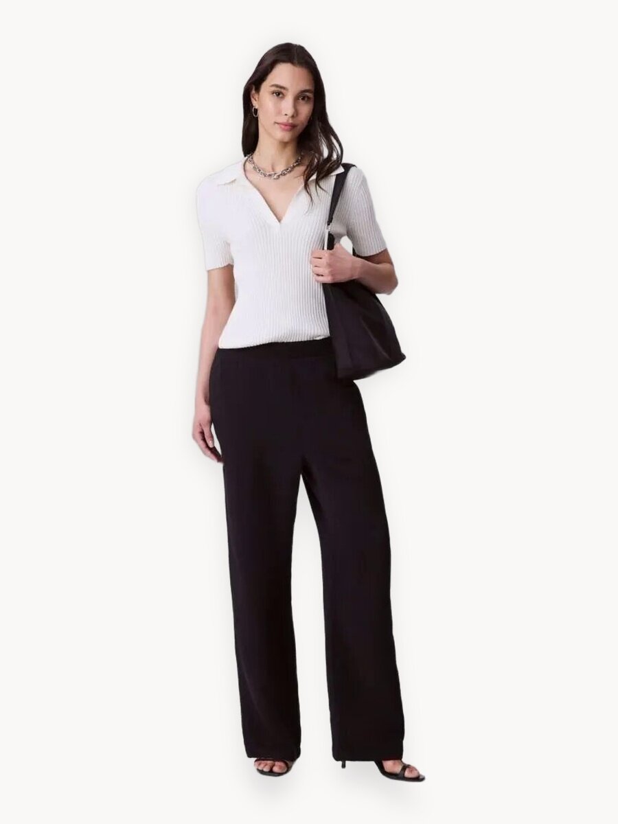 Брюки кюлоты Calvin Klein Jeans, размер XS, чёрный