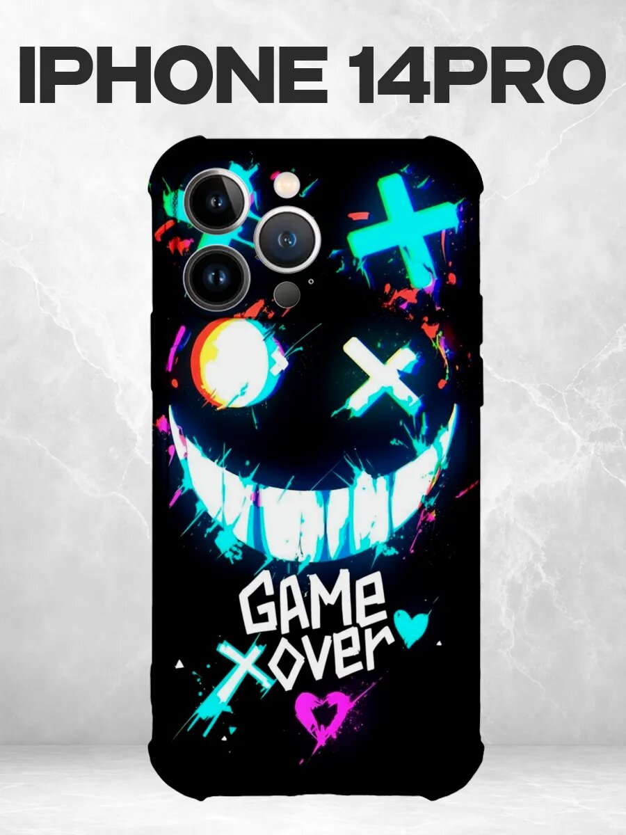 Чехол на iPhone 14 Pro game over глитч