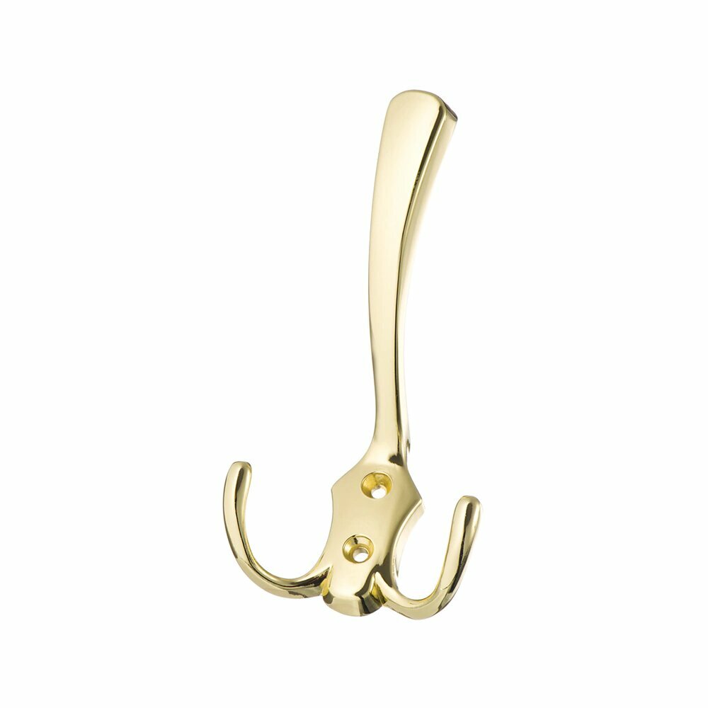 Крючок мебельный KERRON 0050 трехрожковый цвет латунь крепеж в комплекте