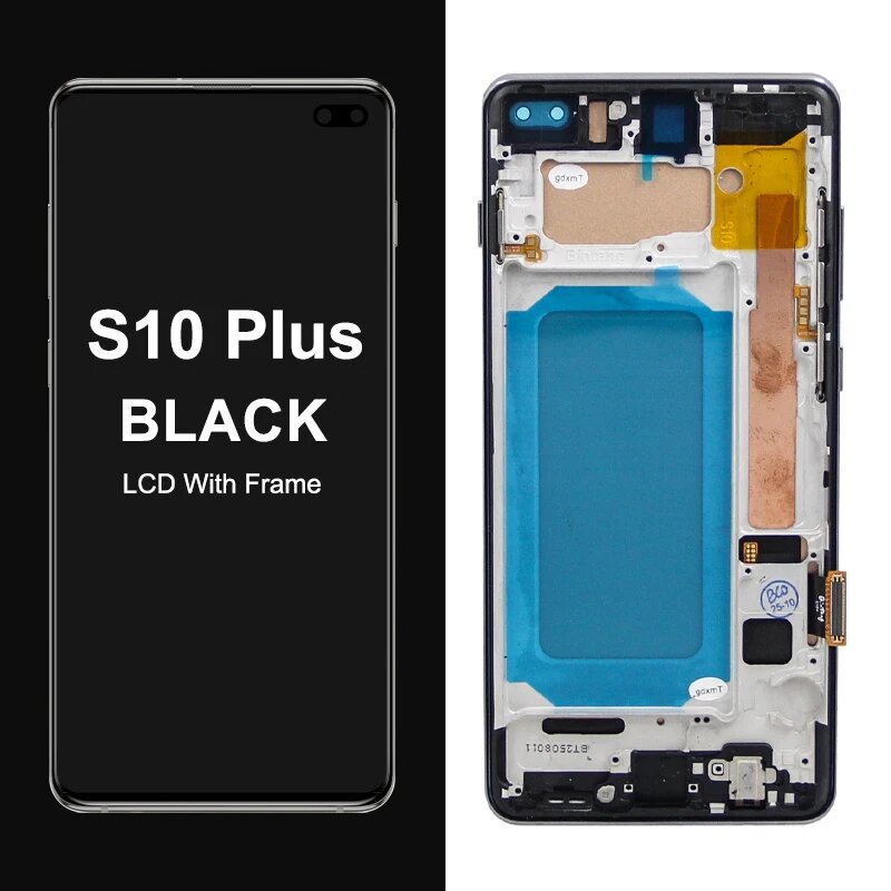 Сменный экран TFT S10 Plus, для Samsung Galaxy S10 Plus, ЖК-дисплей G975F G975U, сенсорный дигитайзер для Samsung S10 + с рамкой, With Black Frame