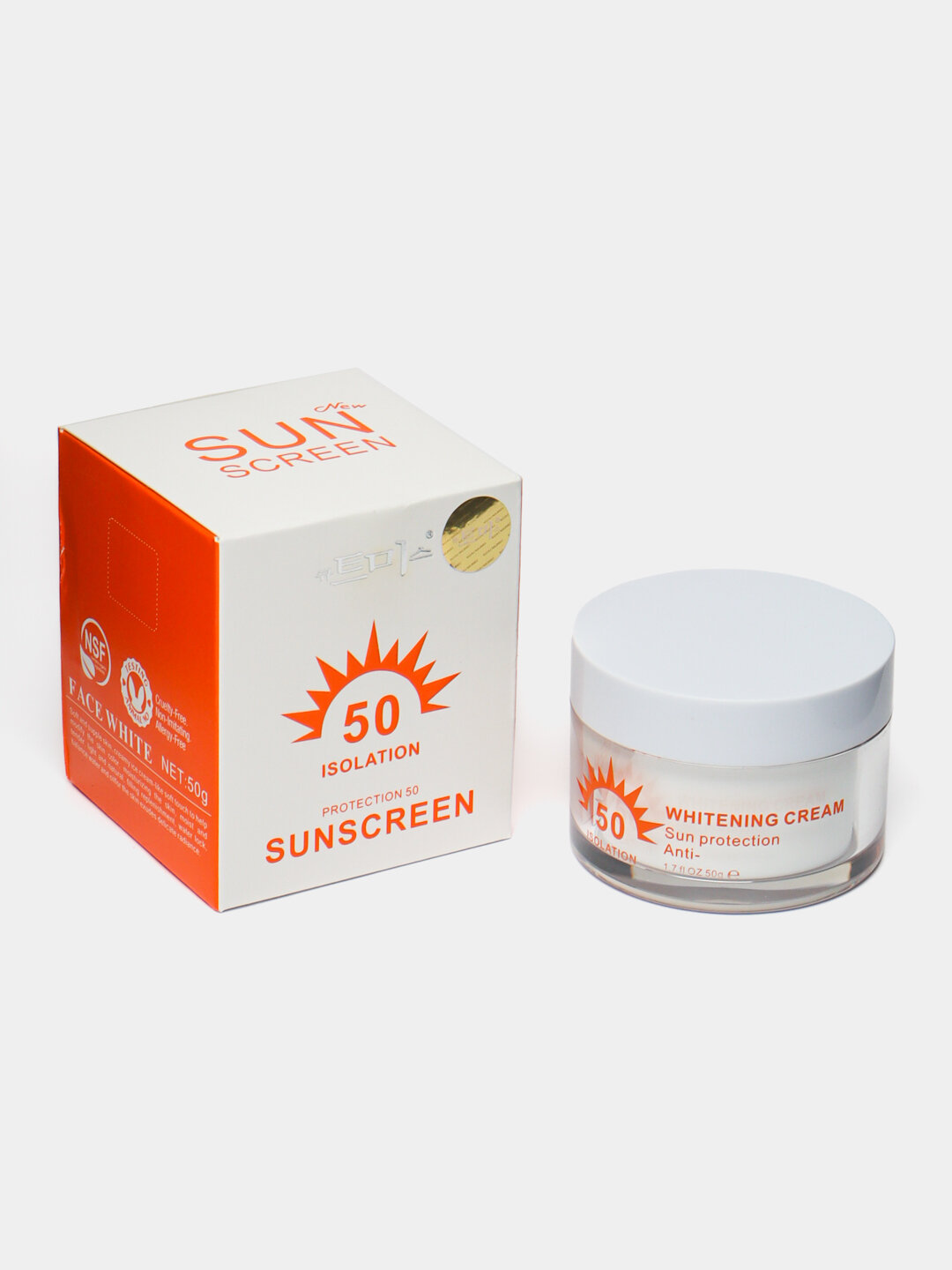 Крем, солнцезащитный, увлажняющий, SPF 80+, против загара, 150 мл