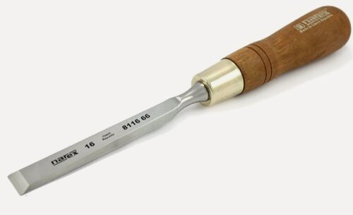 Изображение товара Стамеска NAREX "WOOD LINE PLUS" 811666, плоская, полированная, рукоять из граба, 16 мм