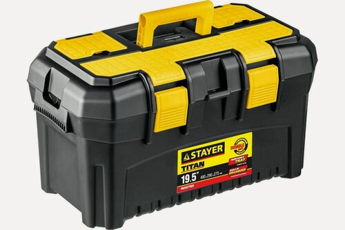 Изображение товара STAYER TITAN-19, 490 x 290 x 270 мм, (19"), пластиковый ящик для инструментов (38016-19)