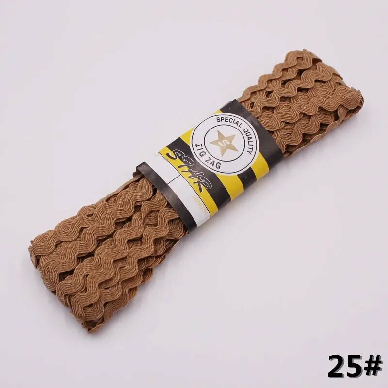 Коричневая швейная лента Zig Zag, 15 ярдов, A25