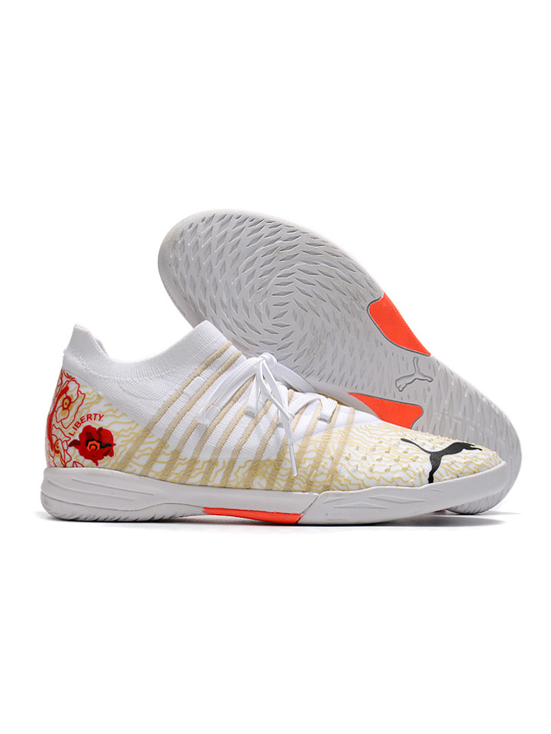 Футзалки , размер 39, white/gold