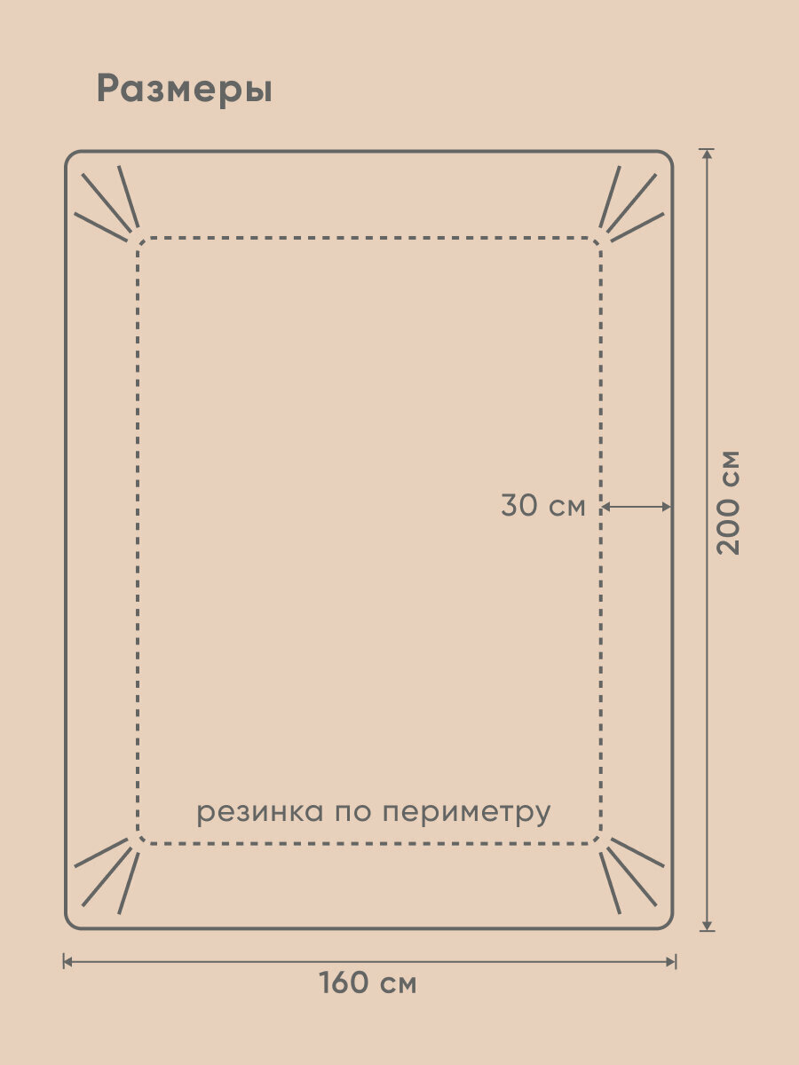 Простыня на резинке Askona (Аскона) Organic Cotton Персиковый 160*200*30 — фото 1