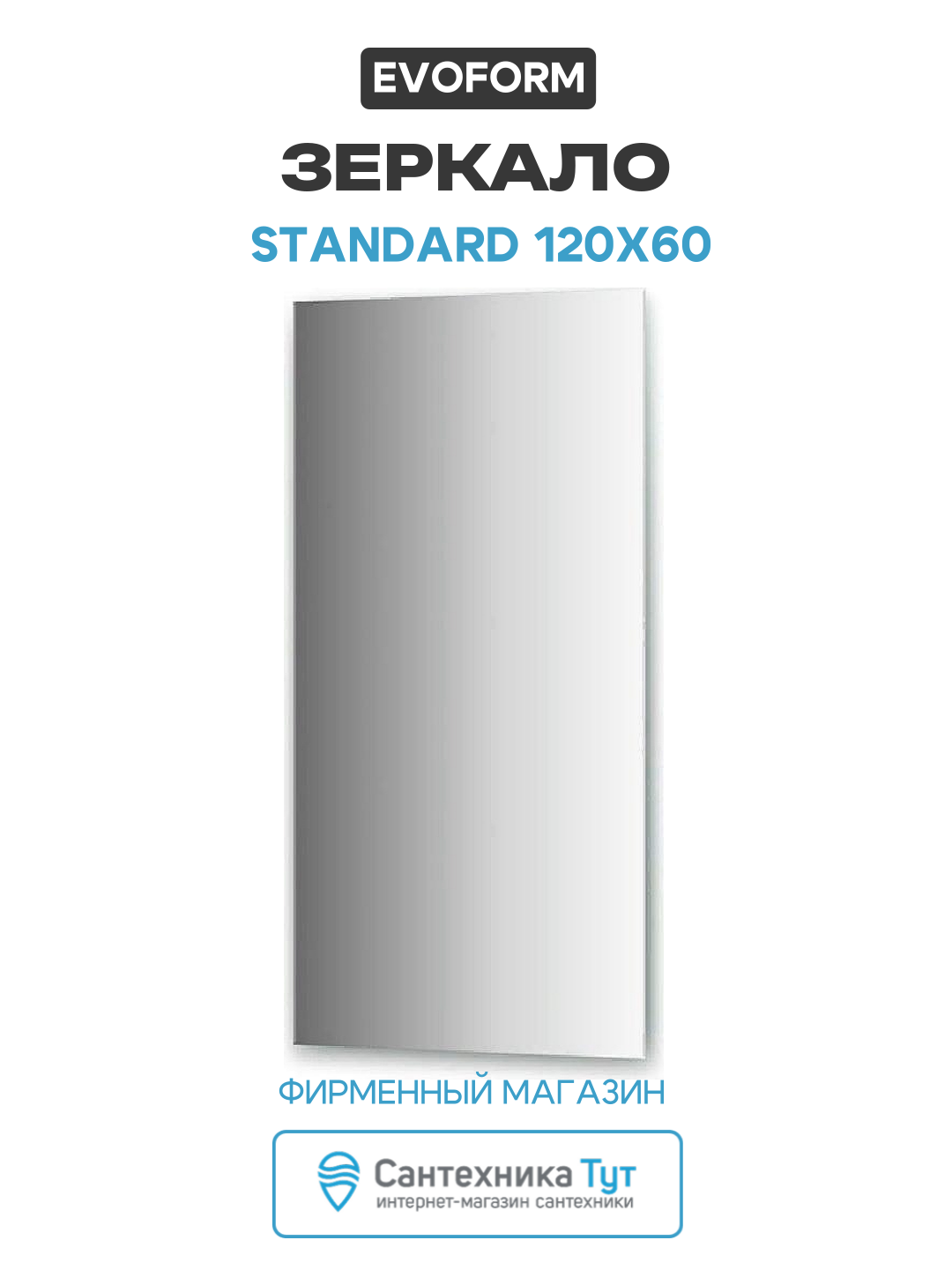 Зеркало Evoform Standard 120х60 без подсветки современный стиль