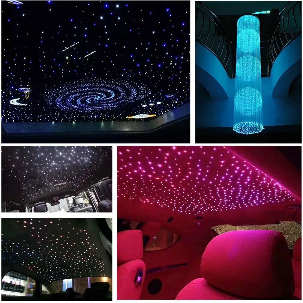 16W RGBW светодиодный оптоволоконный светильник комплект потолочного освещения для домашней спальни штепсельная вилка 100-240VUS