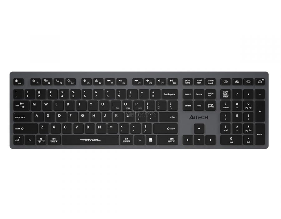 Клавиатура беспроводная A4Tech Fstyler FBX50C (FBX50C GREY) подсветка, Серый