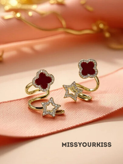 Серьги , красный — фото 1