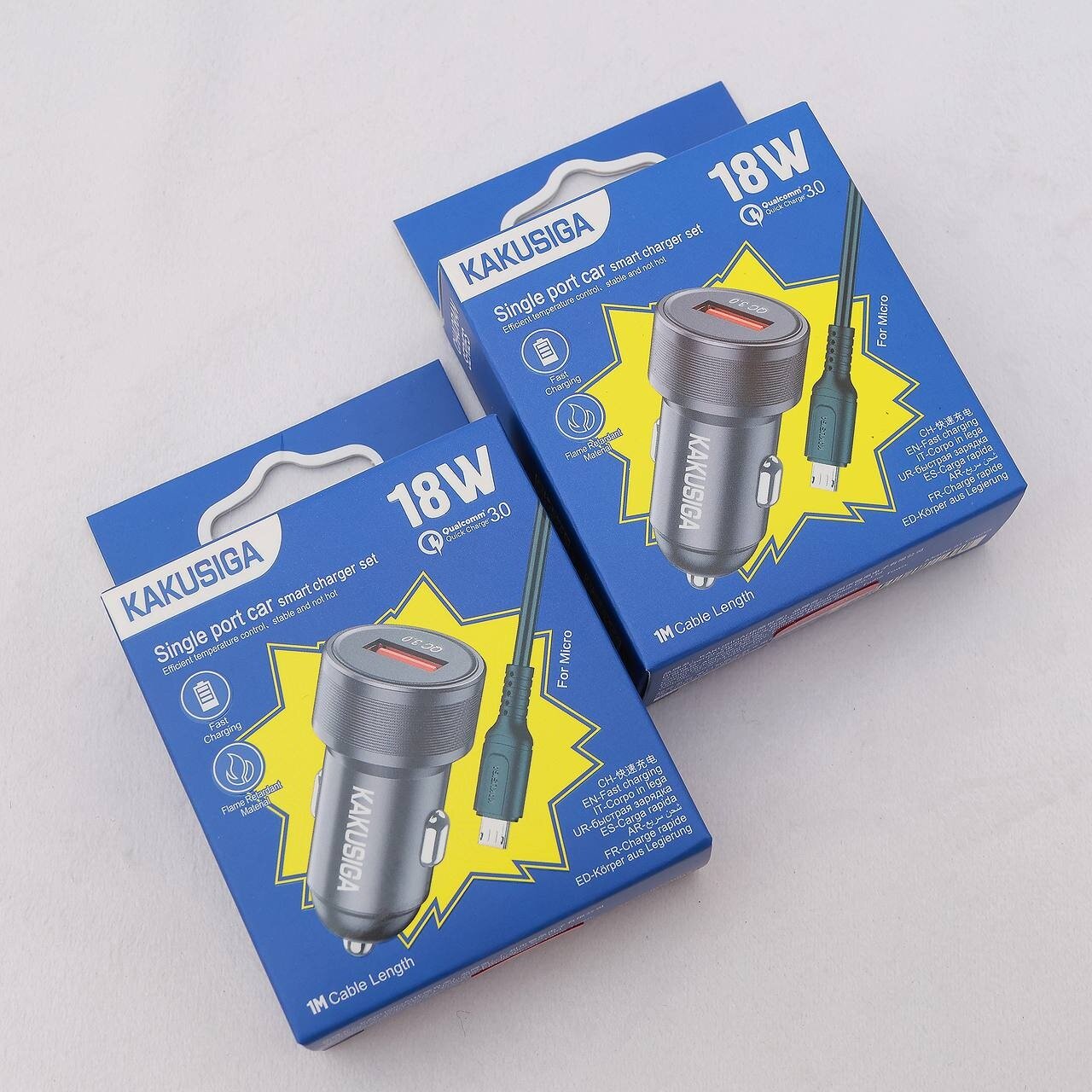 Автомобильный зарядник KAKUSIGA KSC-1052 V8 черный с быстрой зарядкой и компактным дизайном