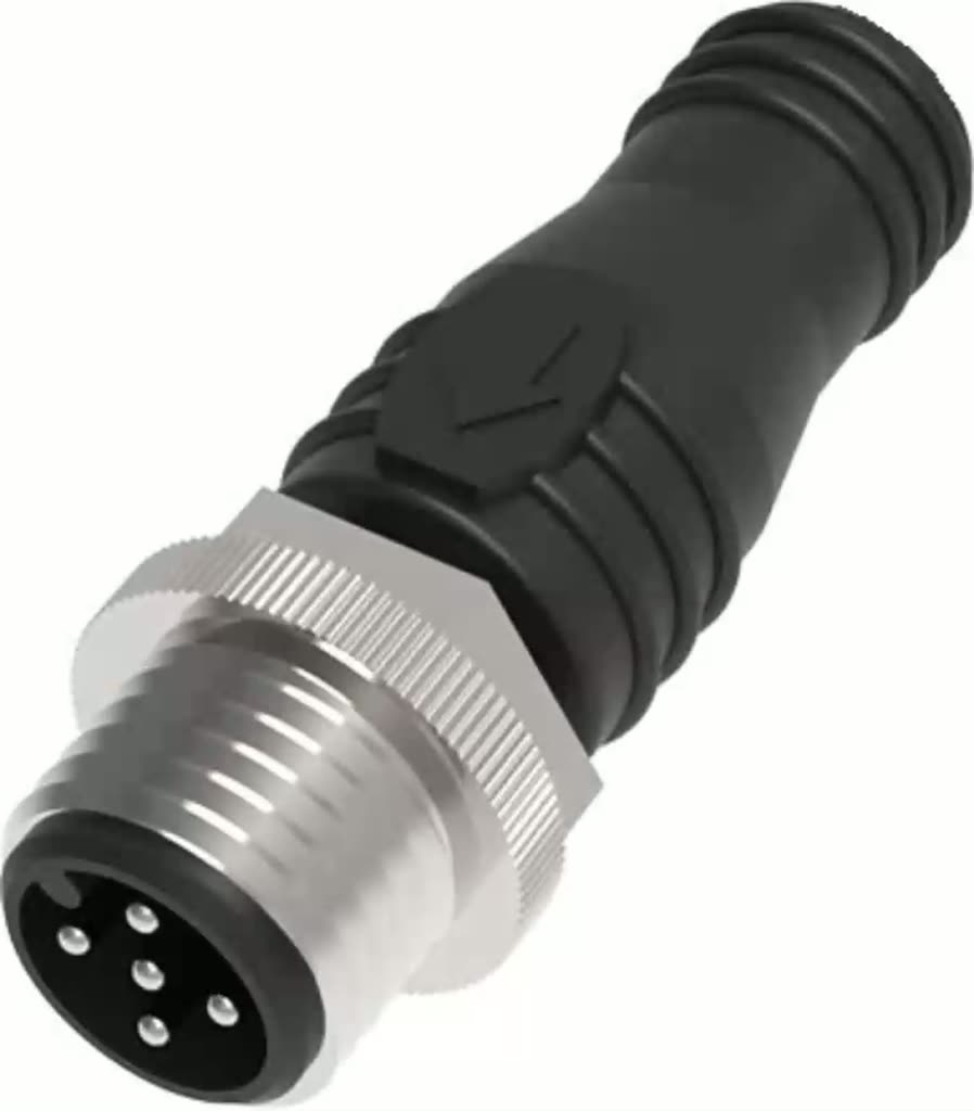 Разъем папа M12 (m12) 5 pin QE12-W5F прямой аналог Lanbao 1 шт. — фото 1