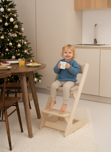 Изображение товара Растущий стул PAPPADO для детей и школьников, без покрытия с бежевым подушками