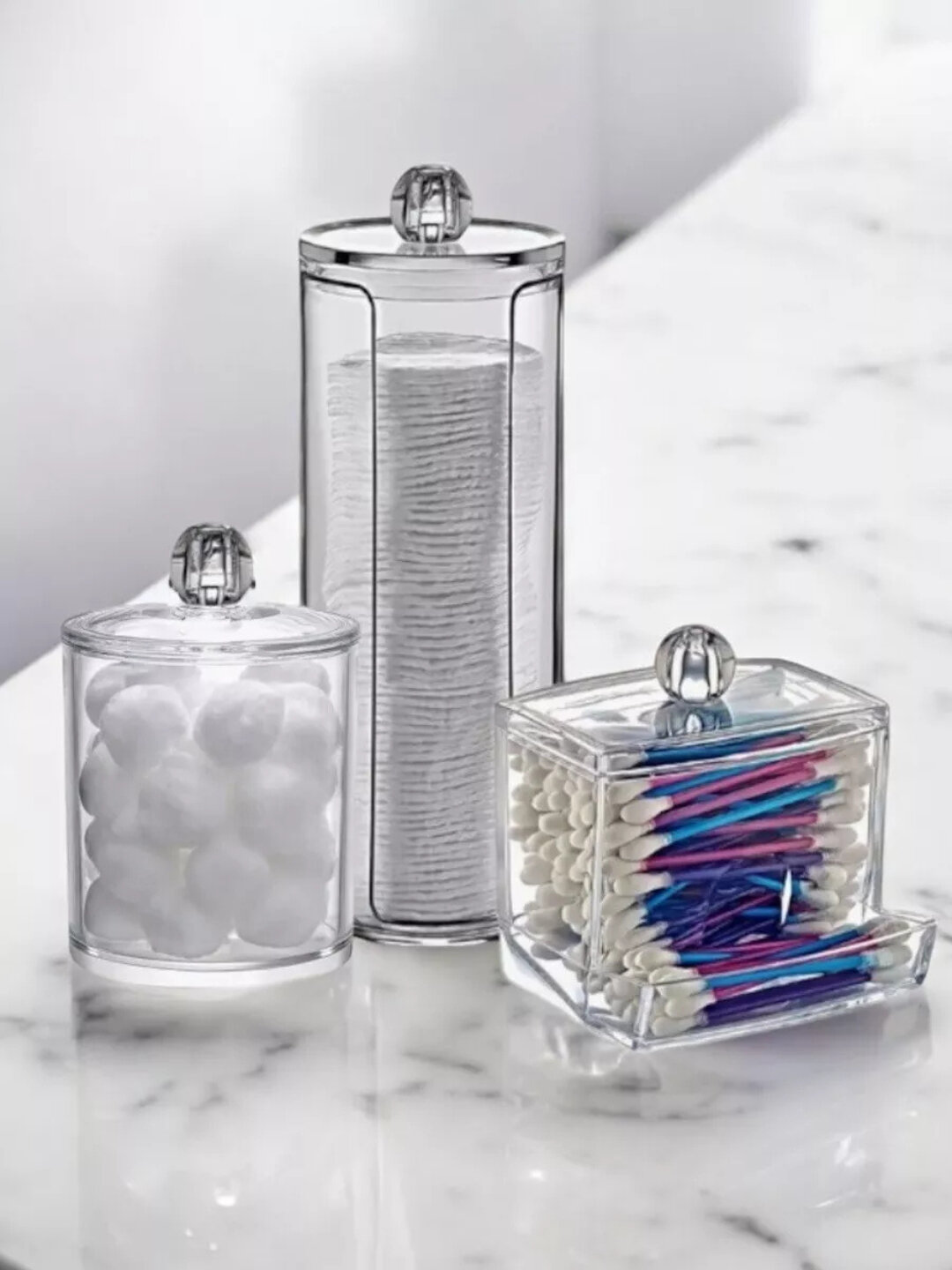 Органайзер для косметики, ватных дисков, ватных палочек, акриловый